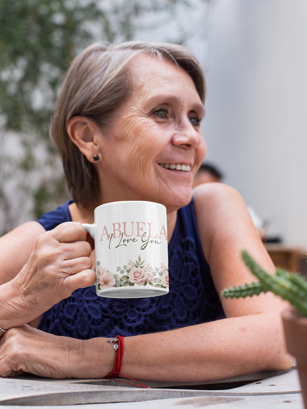 Personalized Mom Mug – MOM I Love You Floral Design with Initial & Name