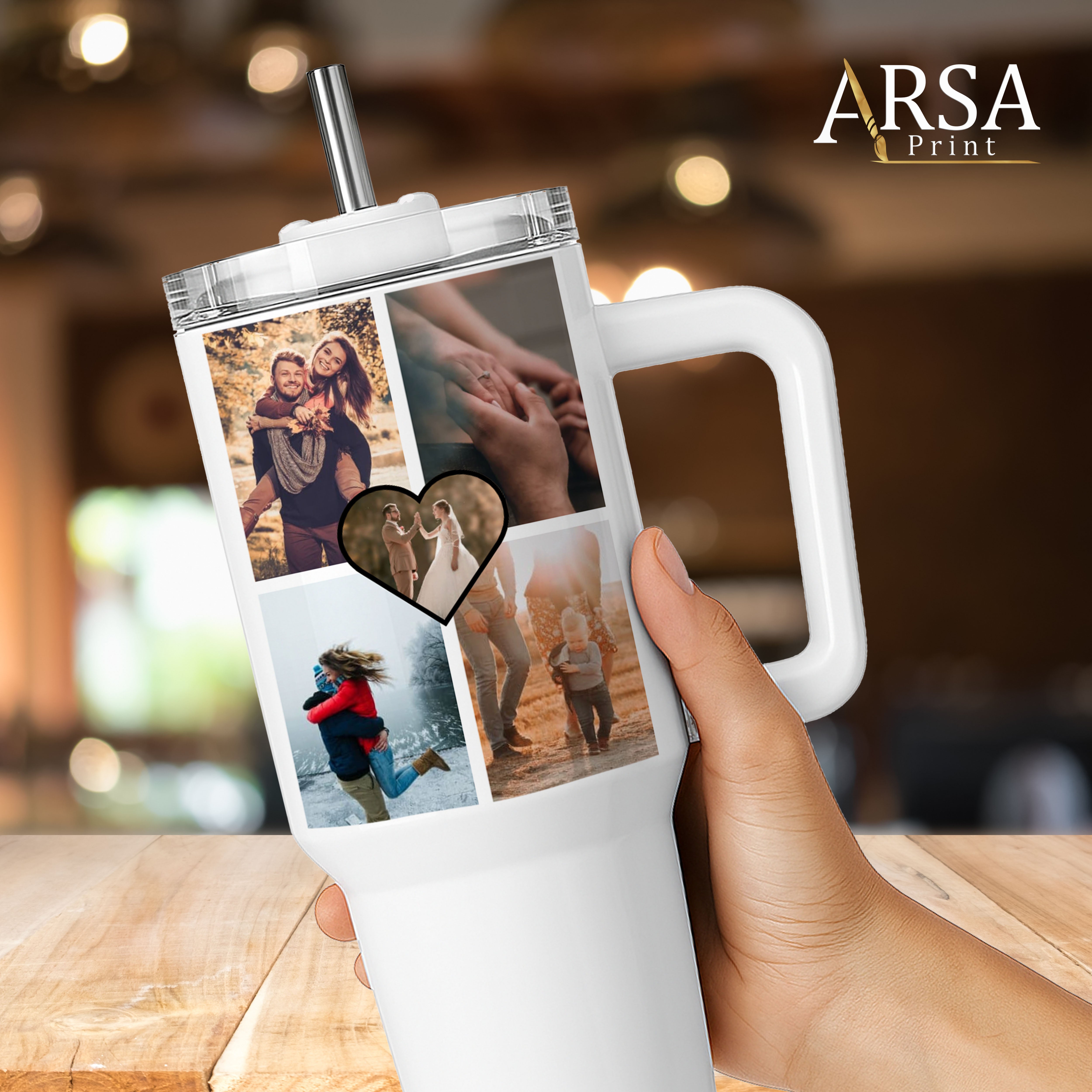 Custom 40oz Tumbler with Handle | Personalized Stainless Steel Cup