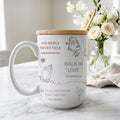 Inspirational Bible Verse Mug Set with Bamboo Lid & Flower Spoon