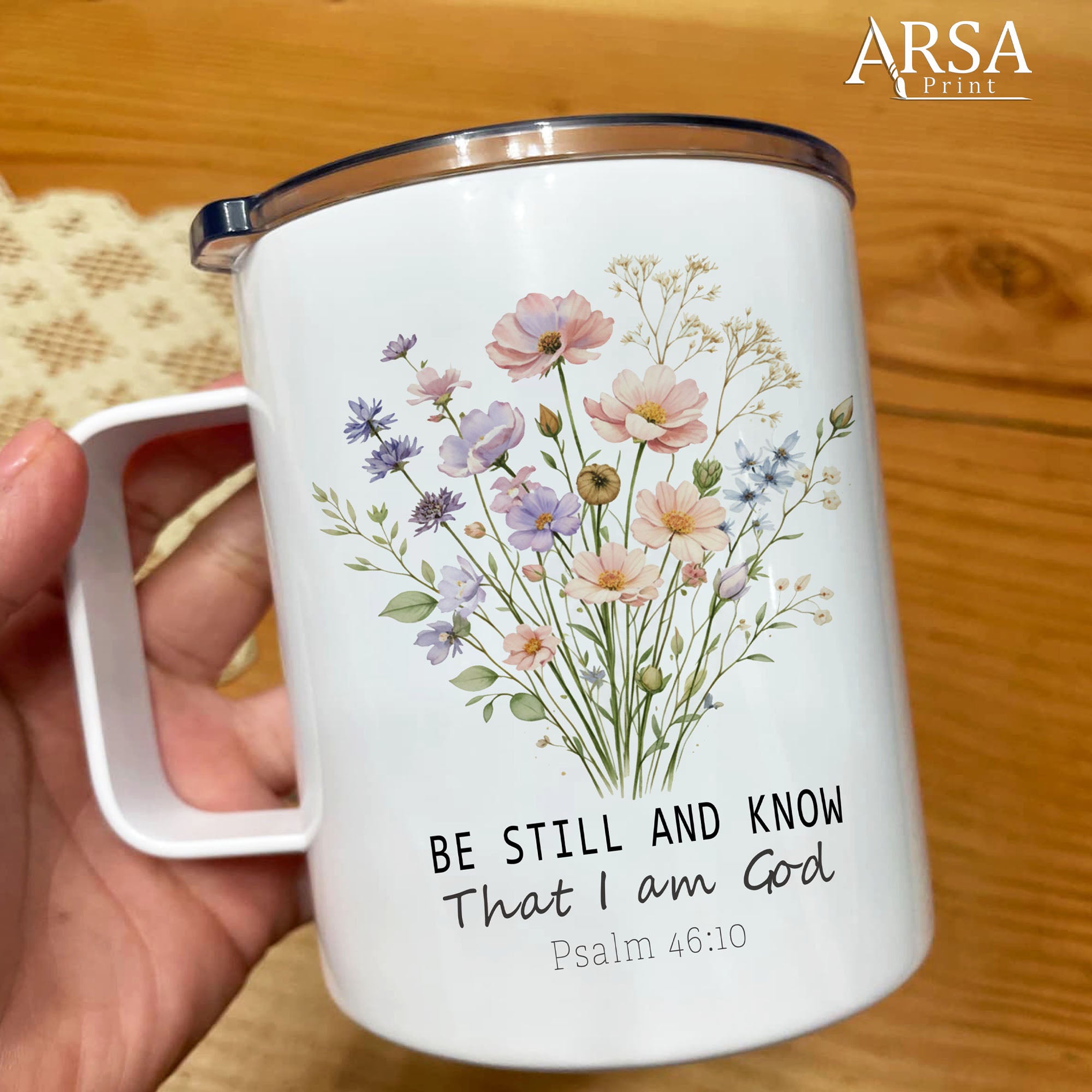 Personalized Christian Insulated Mug – Be Still Psalm 46:10