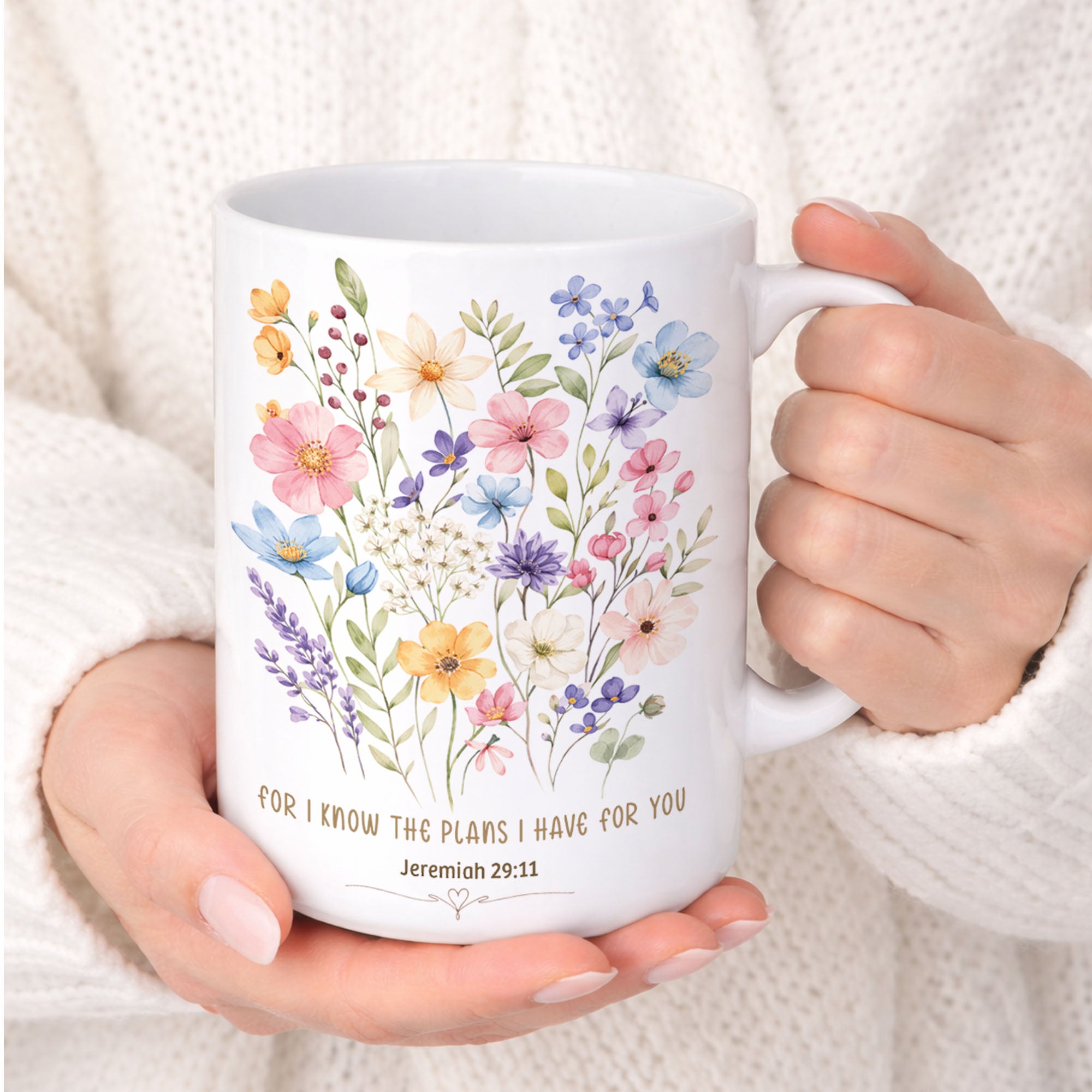 Jeremiah 29:11 Floral Mug – Christian Coffee Cup | 11oz & 15oz
