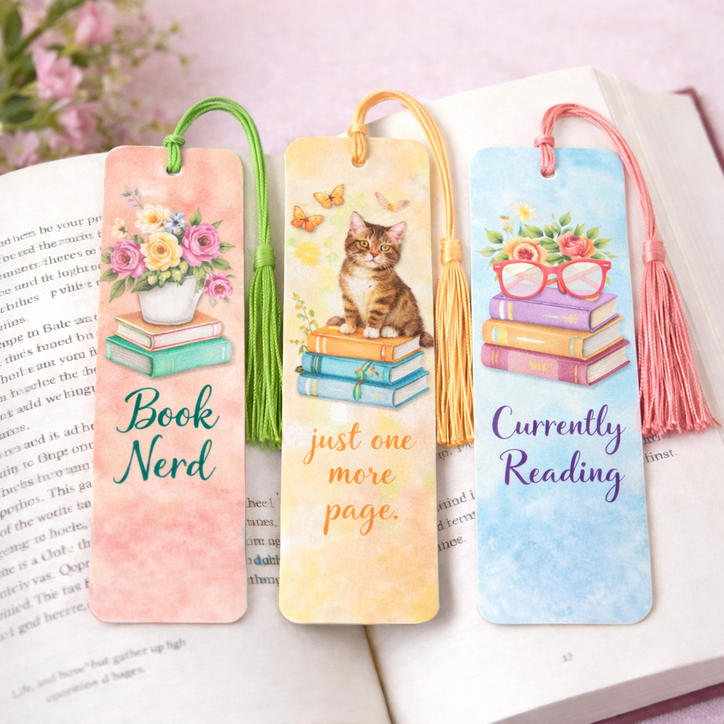 Personalized Bookmark Set of 3 – Custom Name, Quote or Photo Bookmark