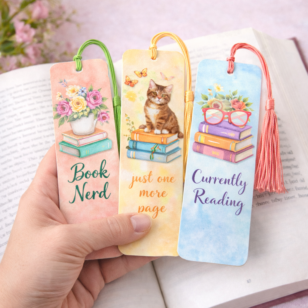 Personalized Bookmark Set of 3 – Custom Name, Quote or Photo Bookmark