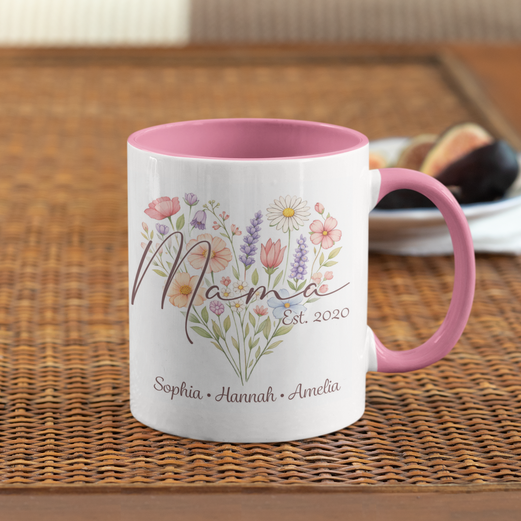 Mama Floral Mug – Personalized with Children Names