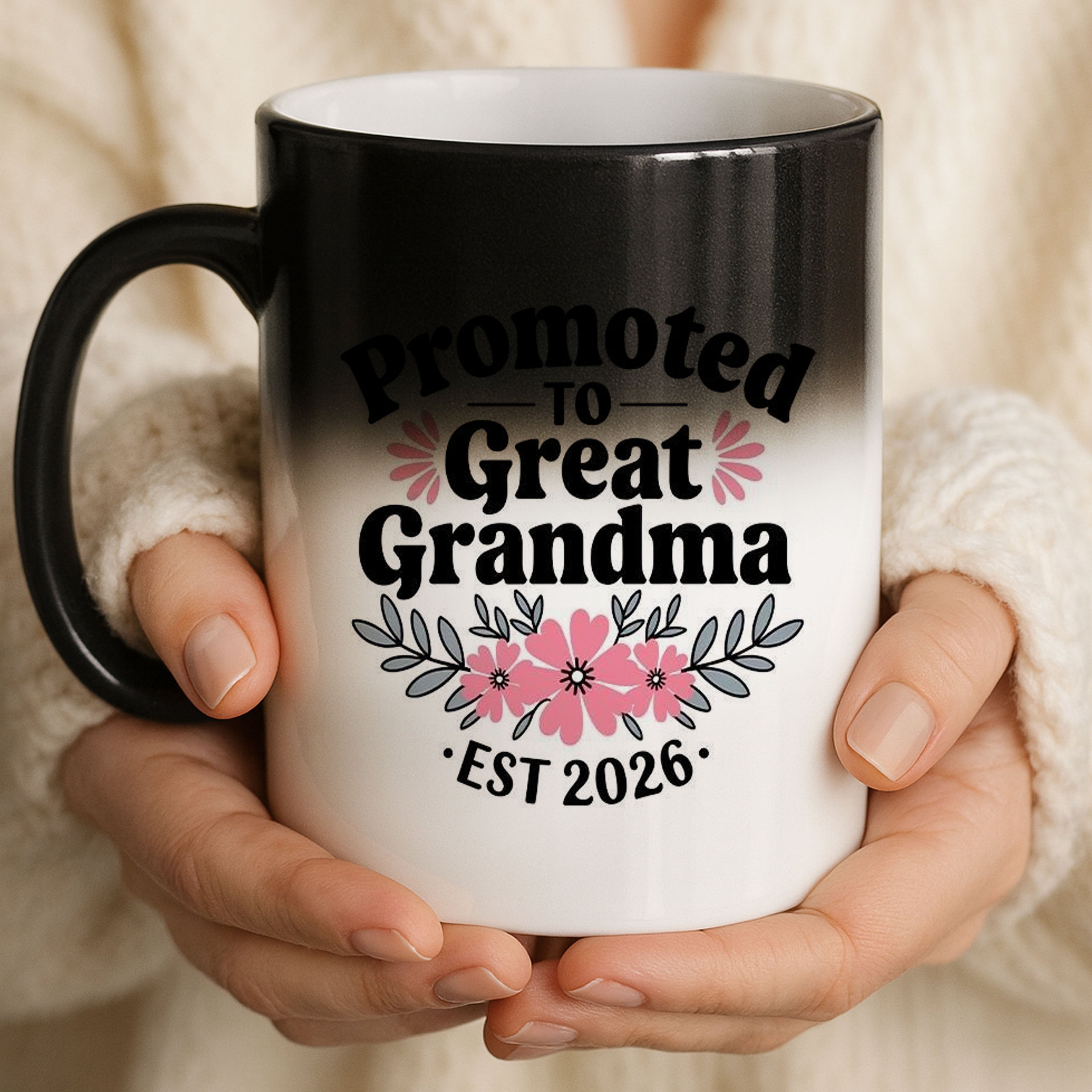 Custom photo magic mug featuring couple image, heat sensitive ceramic coffee mug