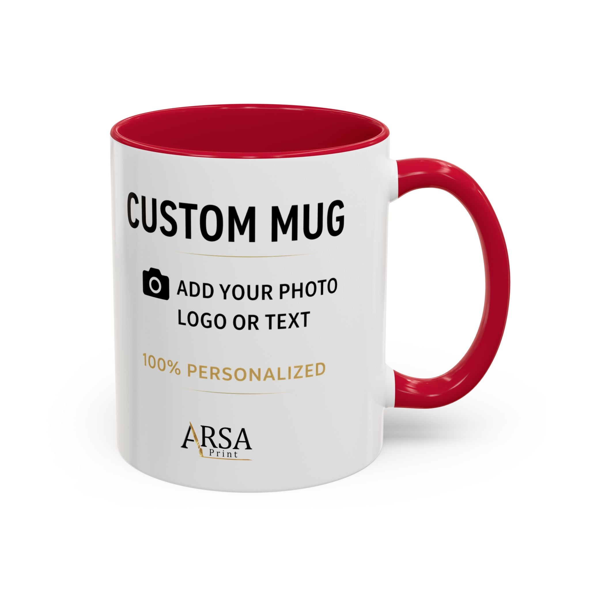 Custom Mug with Color Handle & Inside – Personalized Photo Mug (11oz / 15oz)