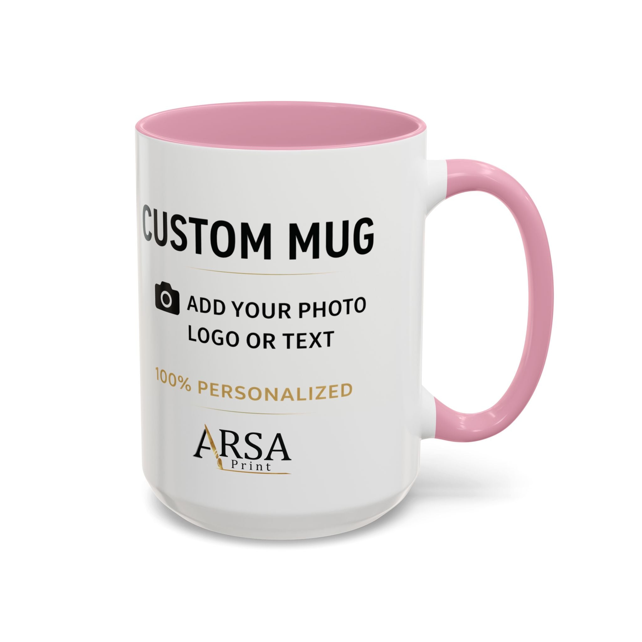 Custom Mug with Color Handle & Inside – Personalized Photo Mug (11oz / 15oz)