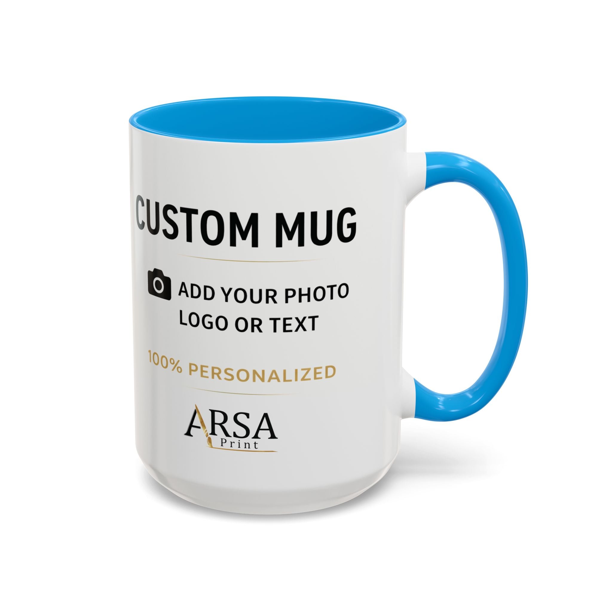Custom Mug with Color Handle & Inside – Personalized Photo Mug (11oz / 15oz)