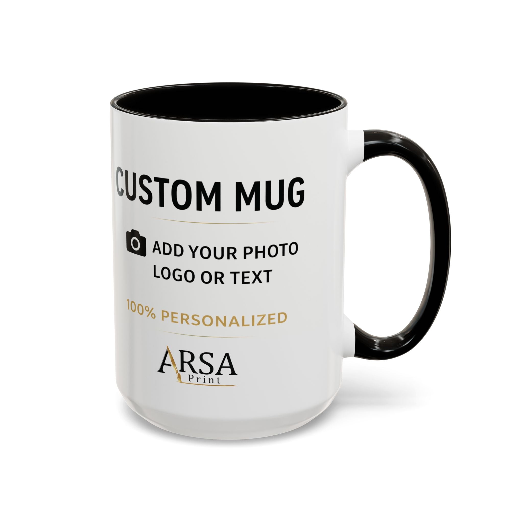 Custom Mug with Color Handle & Inside – Personalized Photo Mug (11oz / 15oz)