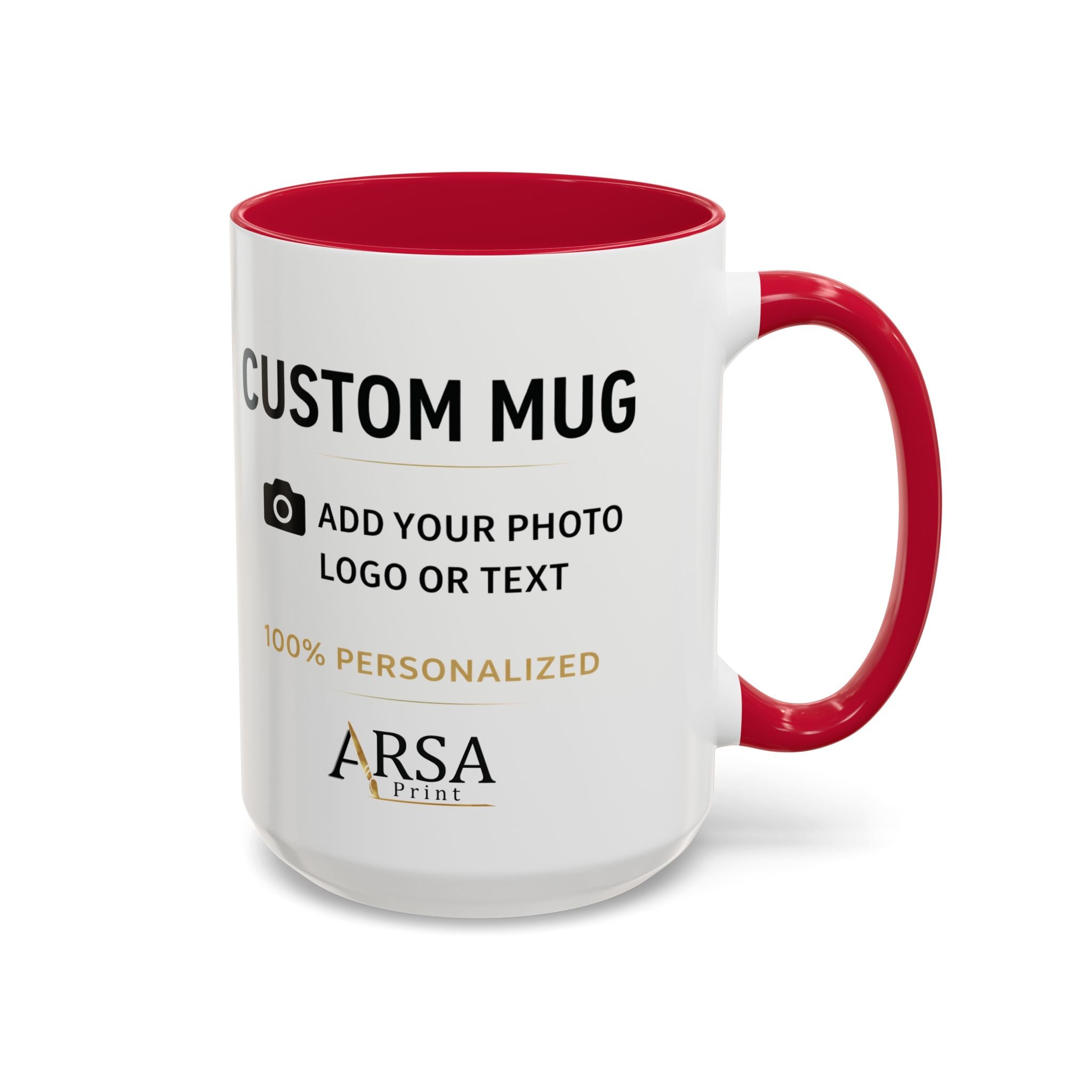 Custom Mug with Color Handle & Inside – Personalized Photo Mug (11oz / 15oz)