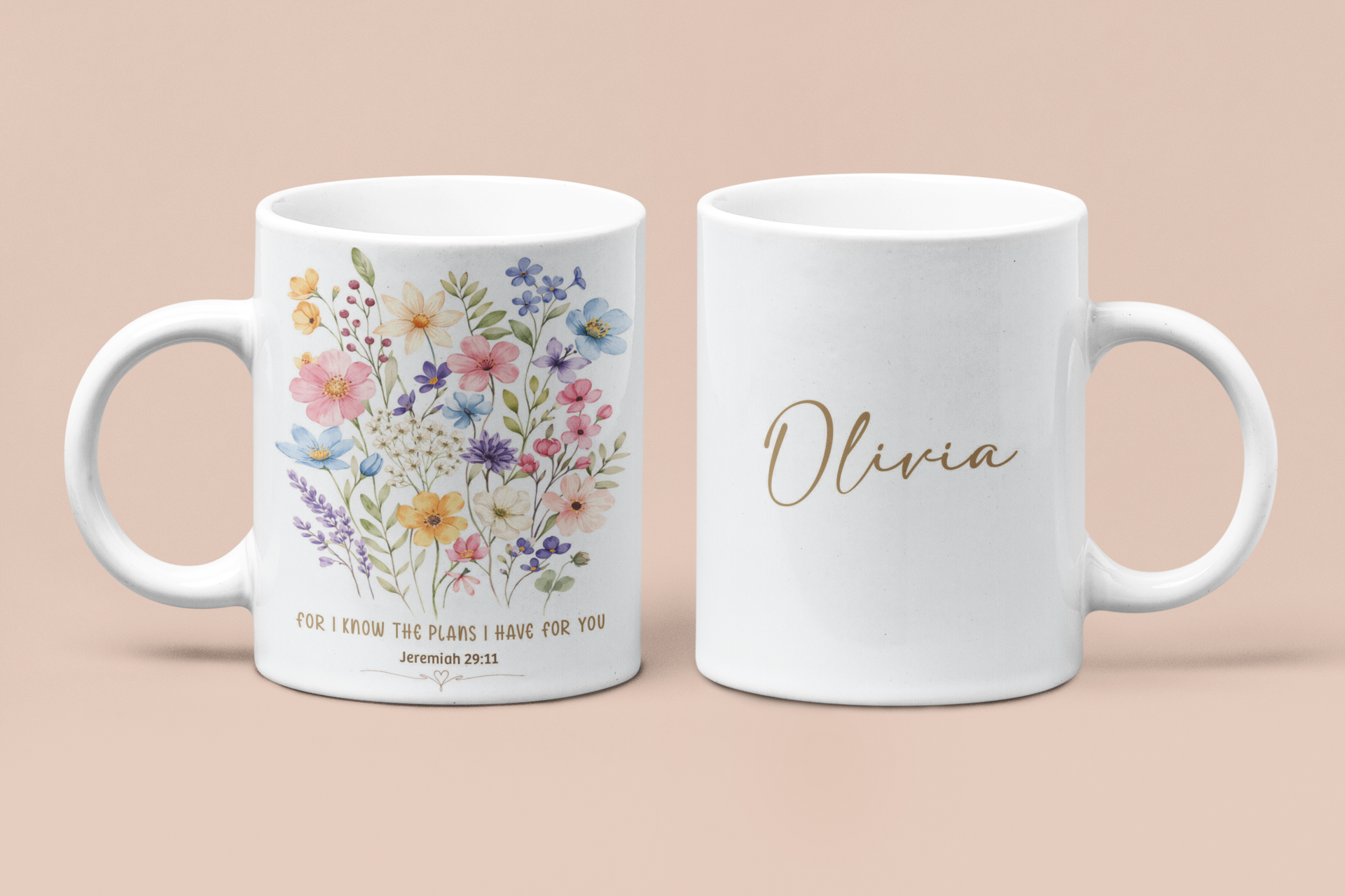 Jeremiah 29:11 Floral Mug – Christian Coffee Cup | 11oz & 15oz