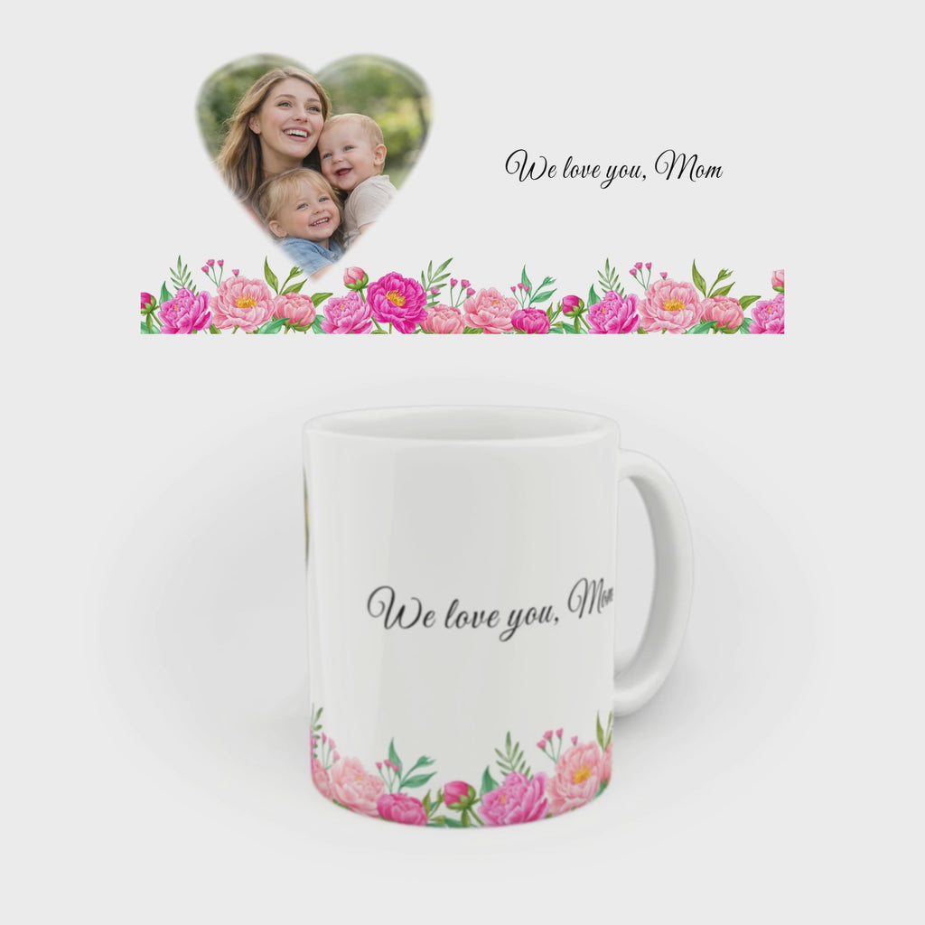 Personalized Mom Photo Mug with Names – Custom Gift for Mom