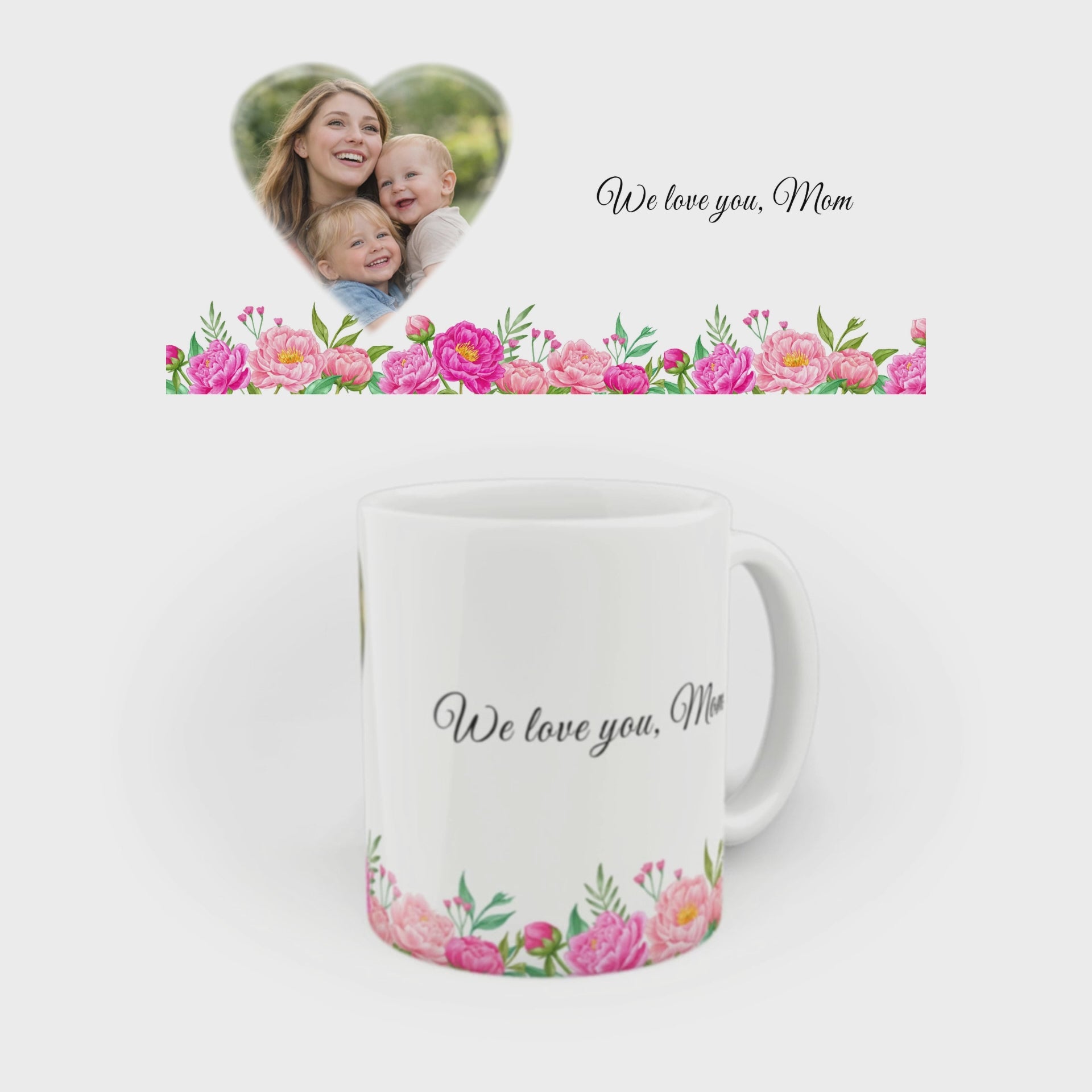Personalized Mom Photo Mug with Names – Custom Gift for Mom