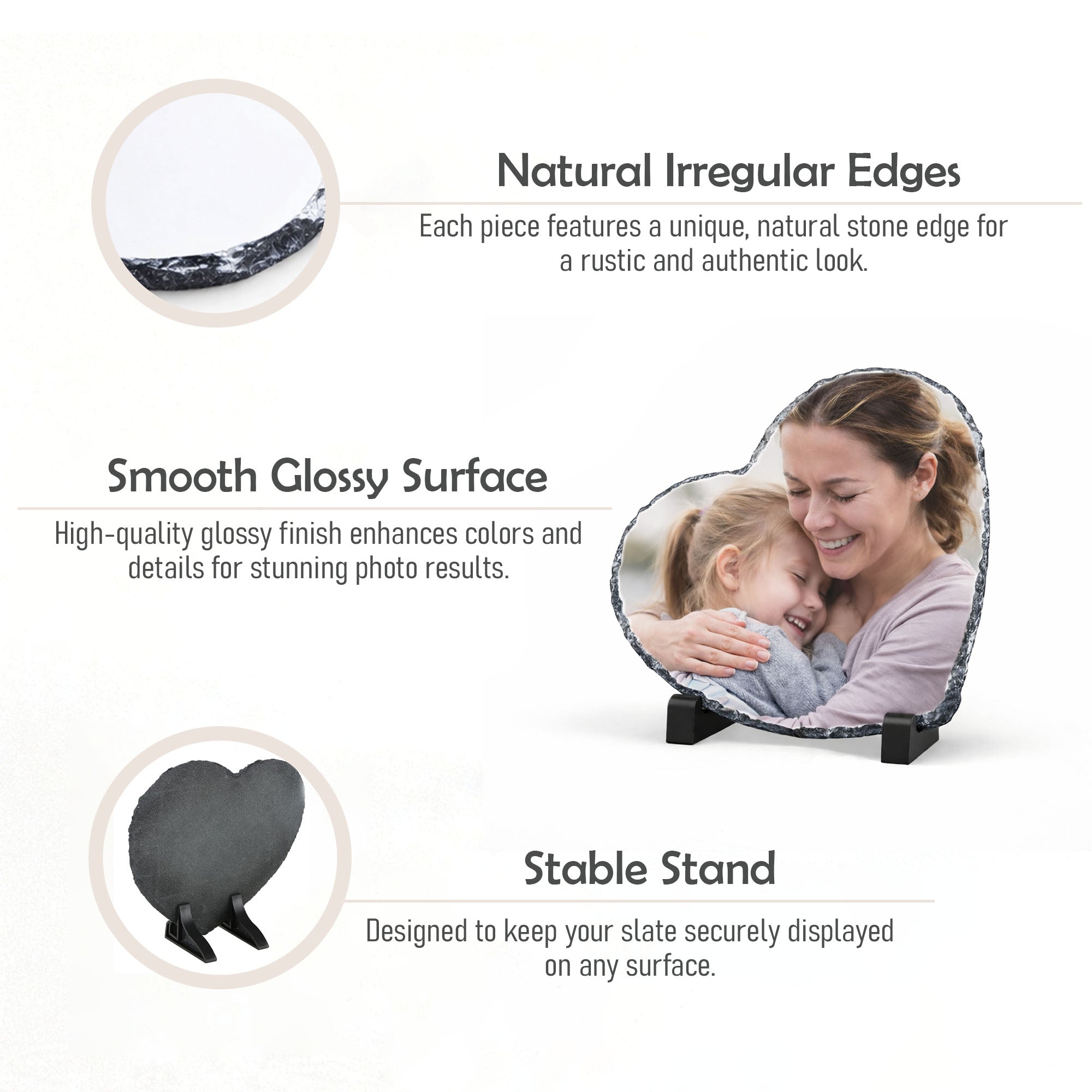 Custom Heart Photo Slate – Best Mom Ever Gift