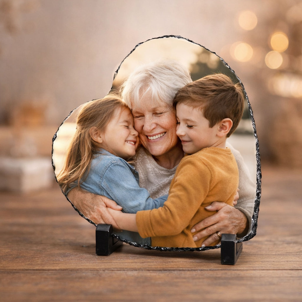 Custom Heart Photo Slate – Best Mom Ever Gift