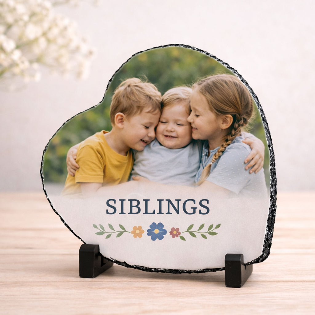 Custom Photo Plaque – Personalized Stone Gift for Family, Baby, Couple or Memorial