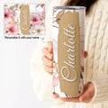 Personalized Floral Name Tumbler – Custom 20oz Skinny Cup