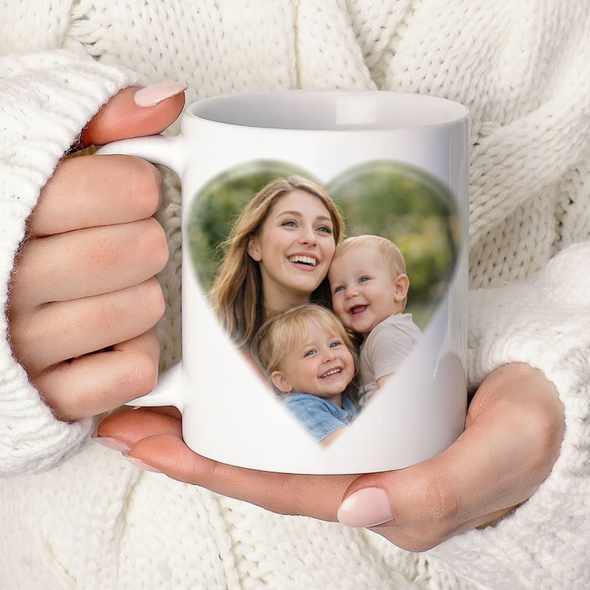 Personalized Mom Photo Mug with Names – Custom Gift for Mom