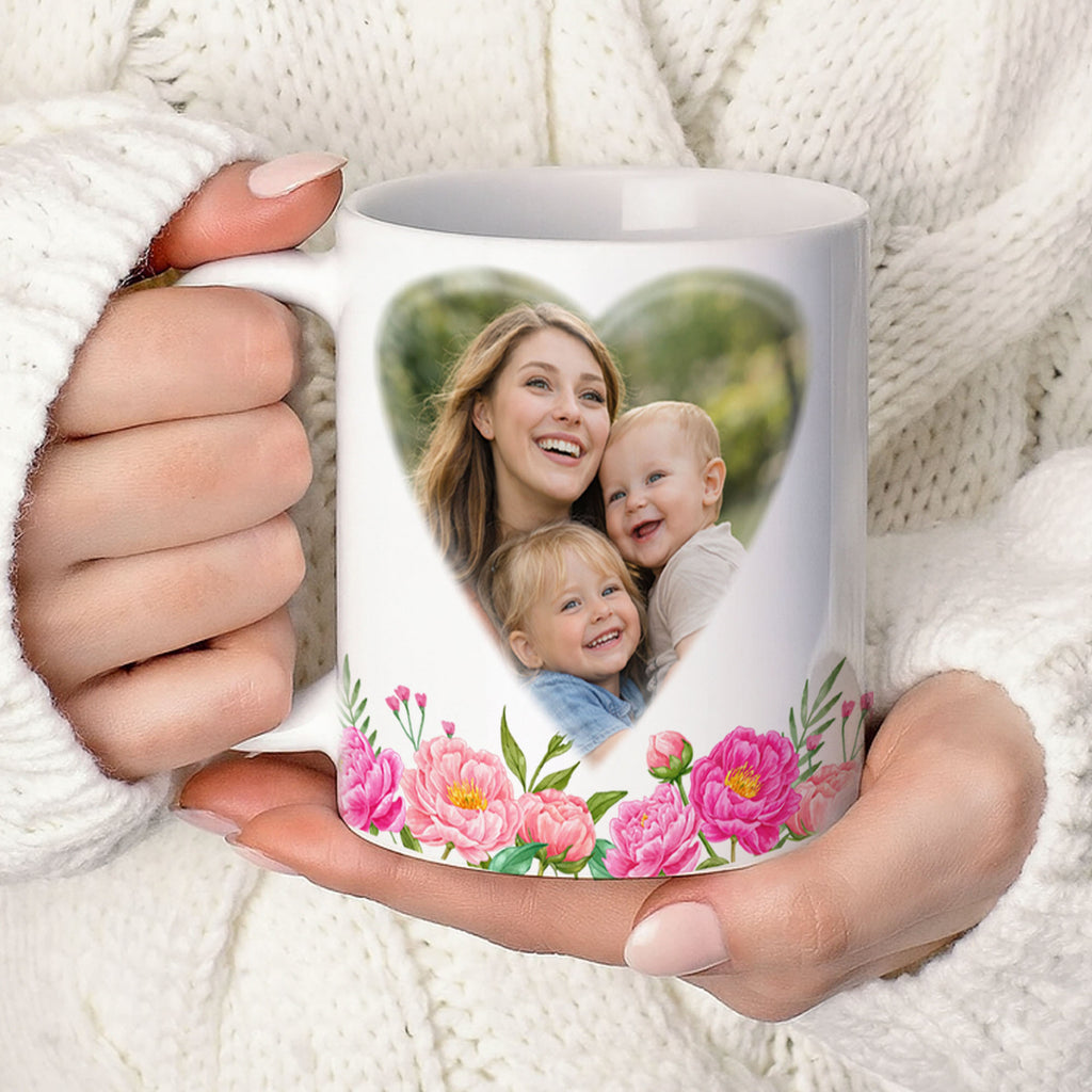 Personalized Mom Photo Mug with Names – Custom Gift for Mom