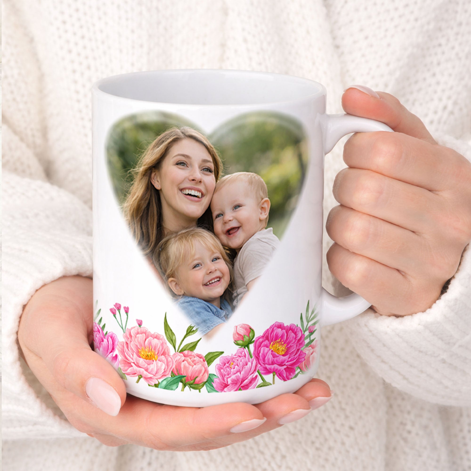 Personalized Mom Photo Mug with Names – Custom Gift for Mom