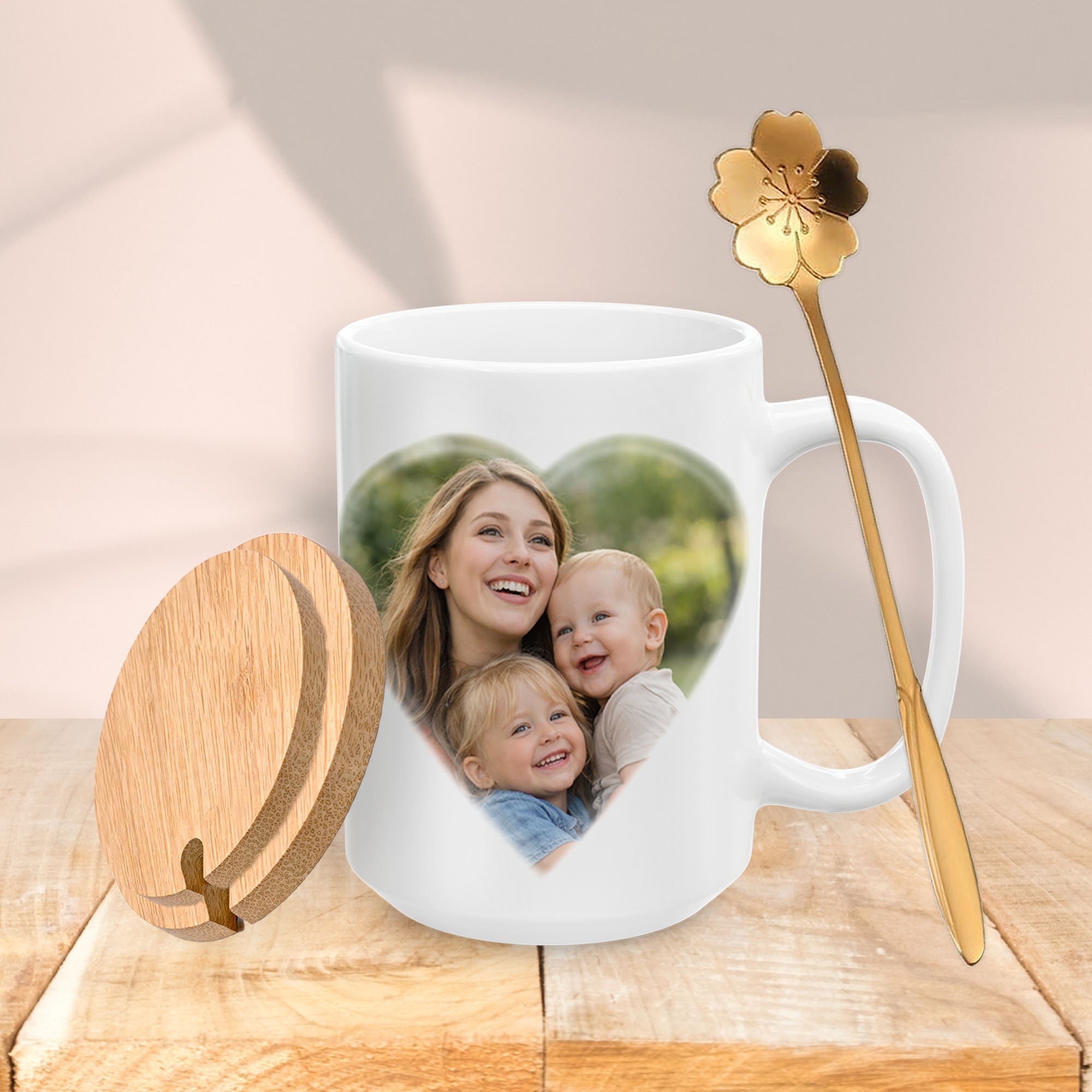 Personalized Mom Photo Mug with Names – Custom Gift for Mom
