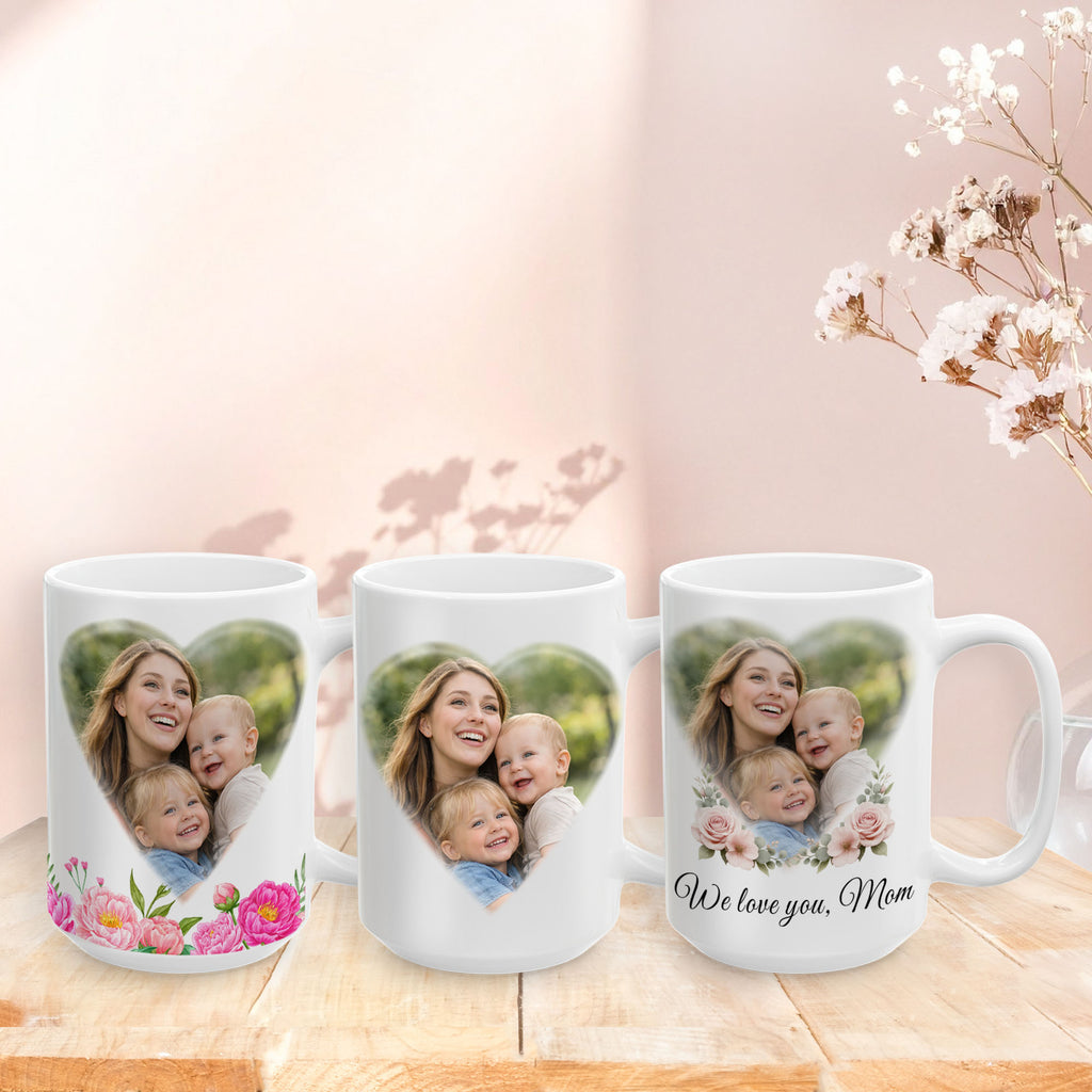 Personalized Mom Photo Mug with Names – Custom Gift for Mom